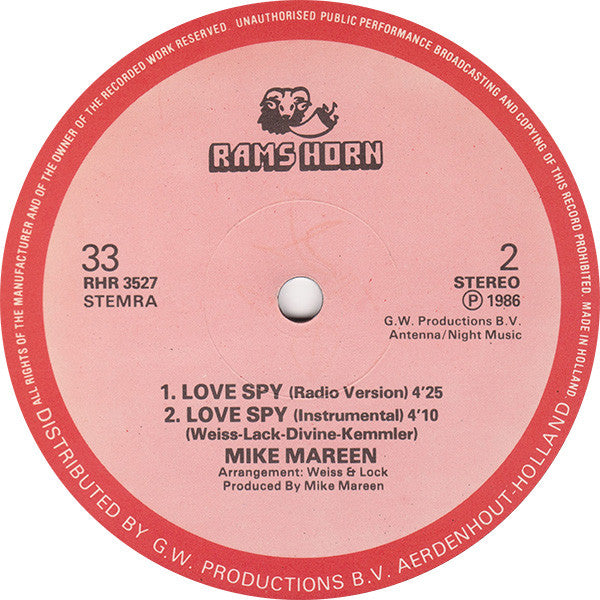 Mike Mareen : Love-Spy (12")