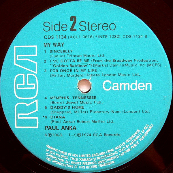 Paul Anka : My Way (LP, Comp)