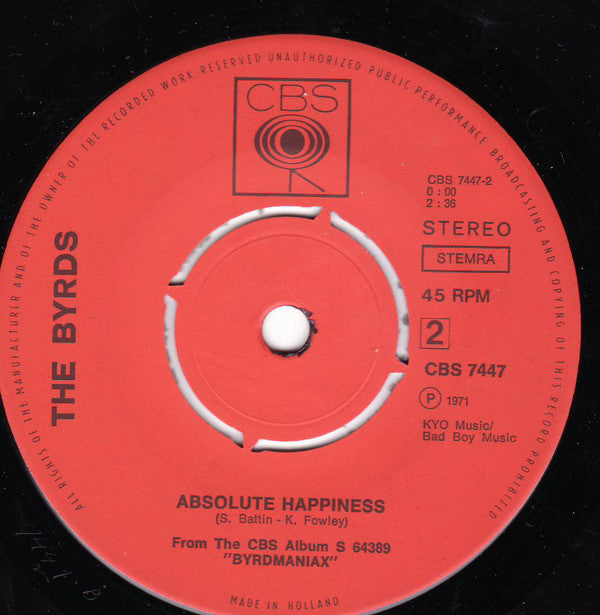 The Byrds : Glory, Glory (7", Single)