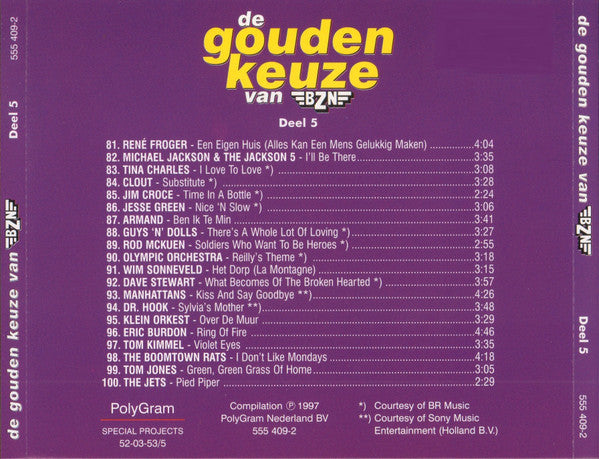 Various : De Gouden Keuze Van BZN - Deel 5 (CD, Comp)
