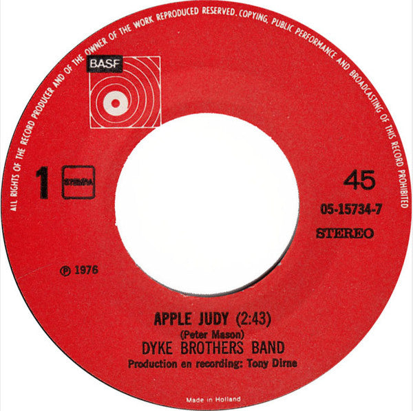 Dyke Brothers Band : Apple Judy (7", Single)