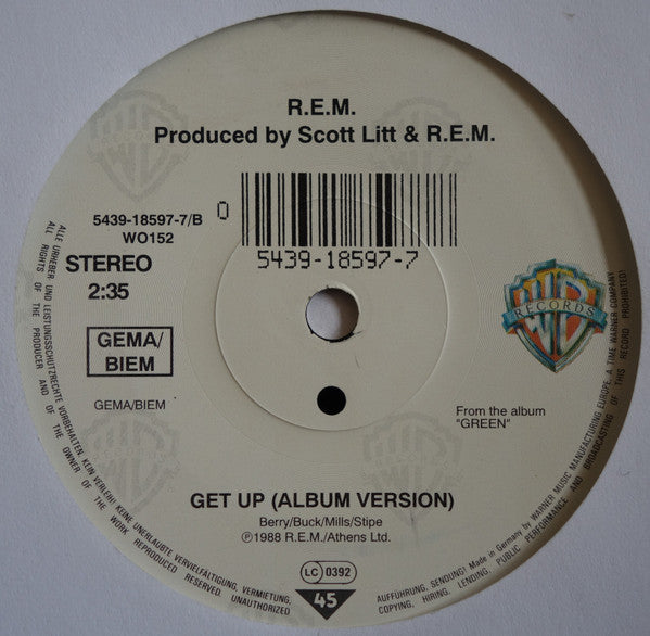 R.E.M. : The Sidewinder Sleeps Tonite (7", Single)