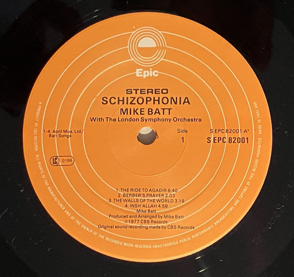 Mike Batt With London Symphony Orchestra : Schizophonia (LP, Album, Gat)