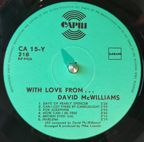 David McWilliams : David McWilliams Vol. 2 (LP, Album)