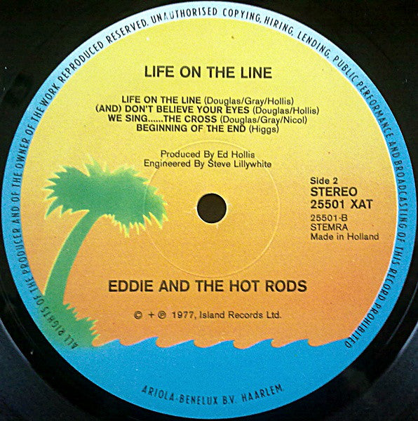 Eddie And The Hot Rods : Life On The Line (LP, Album, Gat)