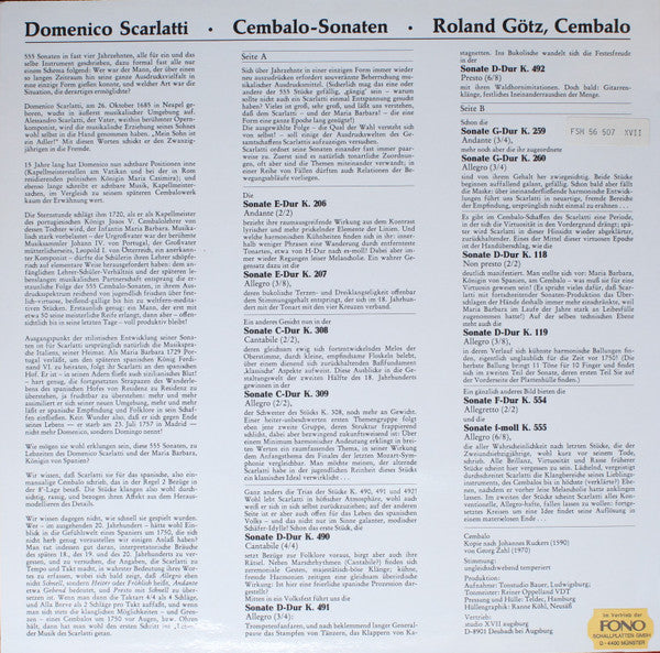 Domenico Scarlatti, Roland Götz (2) : Cembalo-Sonaten (LP, Album)