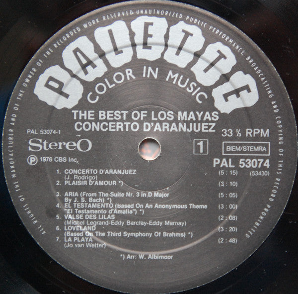 Los Mayas : Concerto D'Aranjuez - The Best Of Los Mayas (LP, Comp)