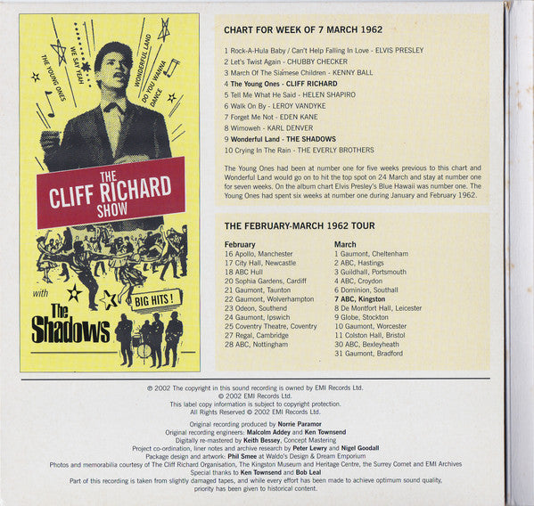 Cliff Richard & The Shadows : The Cliff Richard Show (Live At The ABC Kingston 1962) (CD, Ltd)