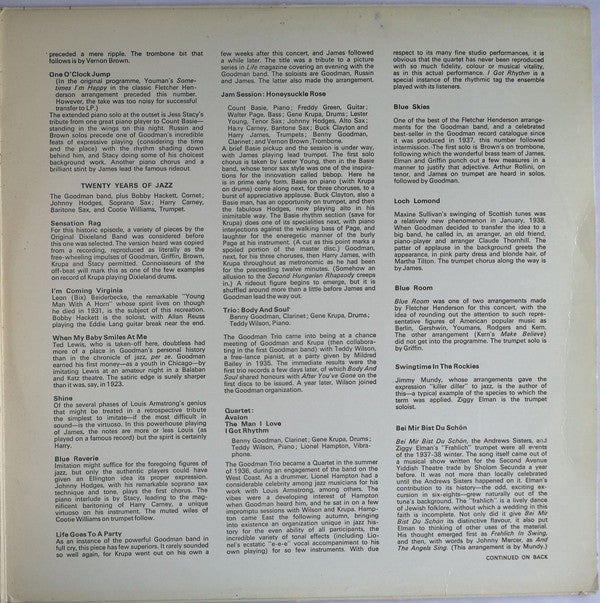 Benny Goodman : The Famous 1938 Carnegie Hall Jazz Concert (2xLP, Album, RE, Gat)