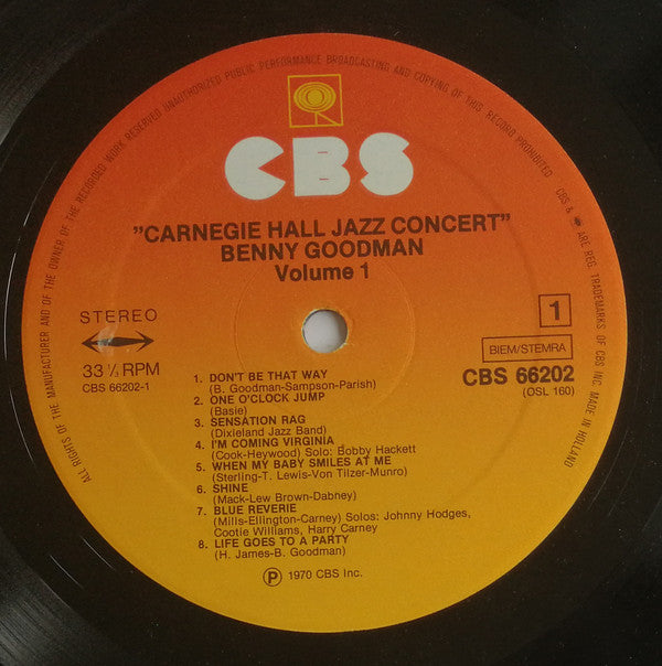Benny Goodman : The Famous 1938 Carnegie Hall Jazz Concert (2xLP, Album, RE, Gat)