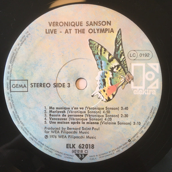 Véronique Sanson : Live At The Olympia (2xLP)