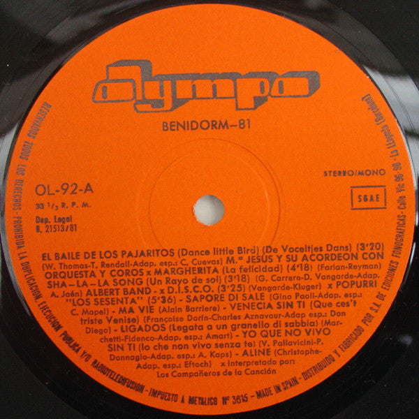 Various : Benidorm 1981 (LP, Comp)