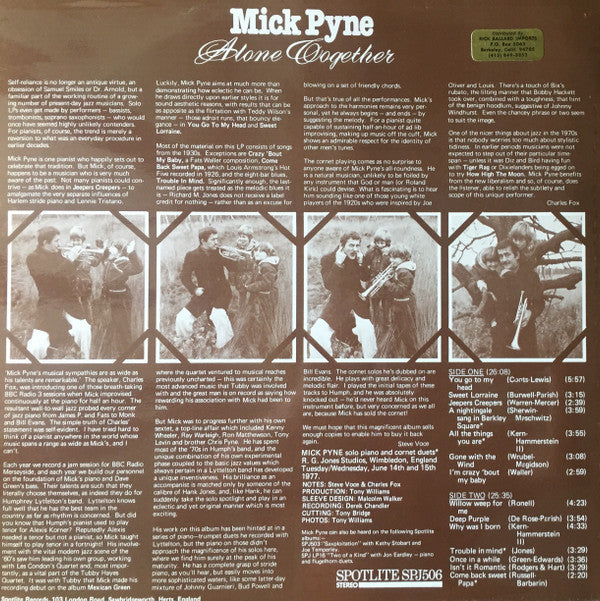 Mick Pyne : Alone Together (LP, Album)