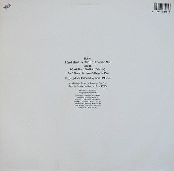 Tease : I Can't Stand The Rain (12")
