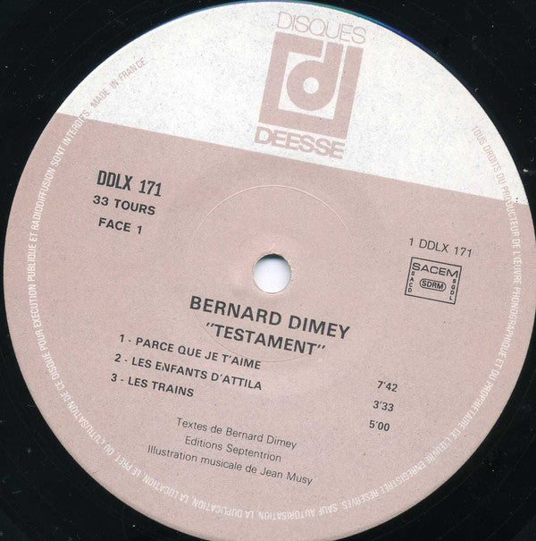 Bernard Dimey : Testament (LP)