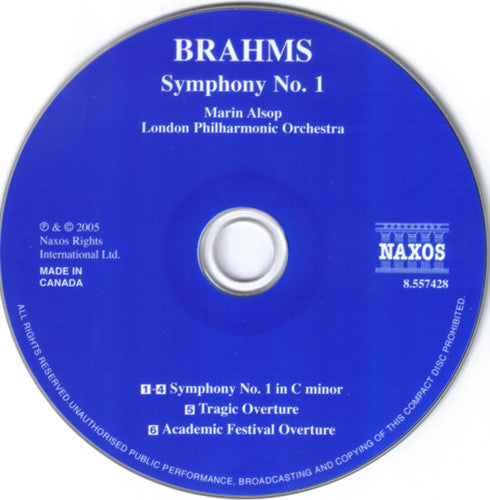 Johannes Brahms - London Philharmonic Orchestra, Marin Alsop : Symphony No. 1 • Tragic Overture • Academic Festival Overture (CD, Album)