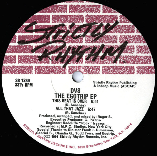 DV8 : The Egotrip EP (12", EP)