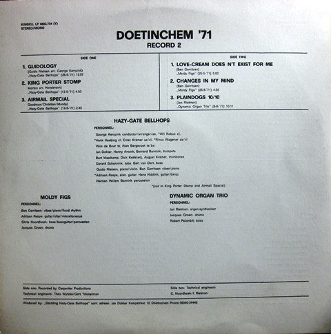 Various : Doetinchem '71 (2xLP, Comp)