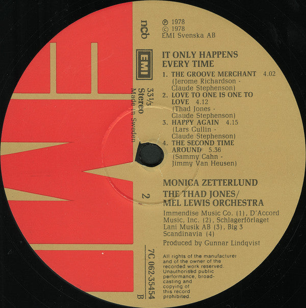 Monica Zetterlund, Thad Jones / Mel Lewis Orchestra : It Only Happens Every Time (LP, Album)