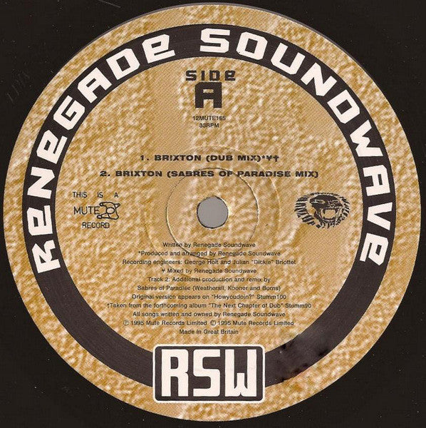 Renegade Soundwave : Brixton (12", Single)