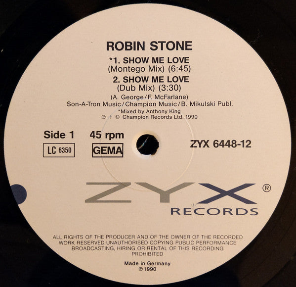 Robin Stone (2) : Show Me Love (12", Maxi)
