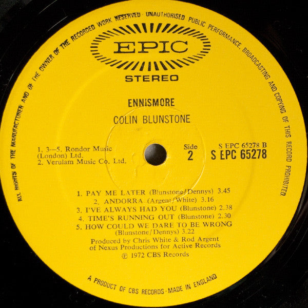 Colin Blunstone : Ennismore (LP, Album, Tex)