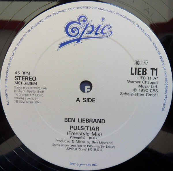 Ben Liebrand : Puls(t)ar (Freestyle Mix) (12", Single)