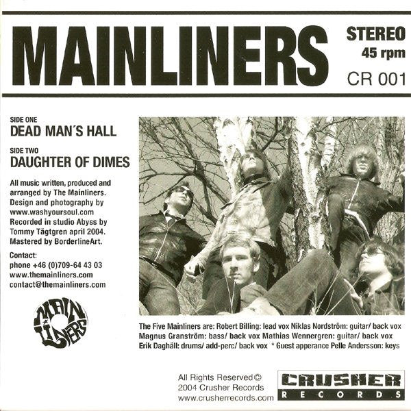 The Mainliners : Dead Man's Hall / Daughter Of Dimes (7", Single)