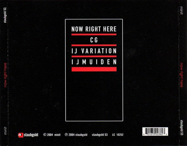 Minit : Now Right Here (CD, Album)