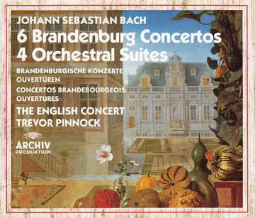 Johann Sebastian Bach – The English Concert, Trevor Pinnock : 6 Brandenburg Concertos / 4 Orchestral Suites = Brandenburgische Konzerte/ Ouvertüren = Concertos Brandebourgeois/ Ouvertures (3xCD, Comp)