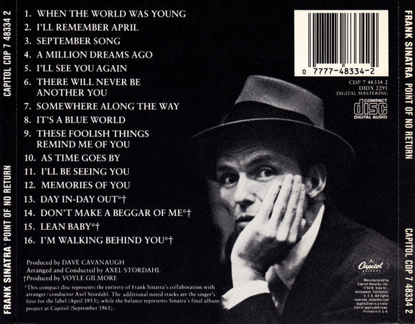Frank Sinatra : Point Of No Return (CD, Album, RE, RM)
