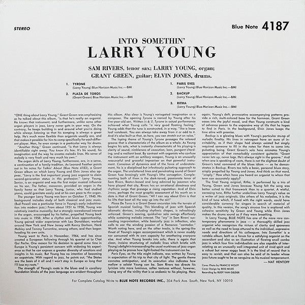 Larry Young : Into Somethin' (LP, Album, RE, Sco)