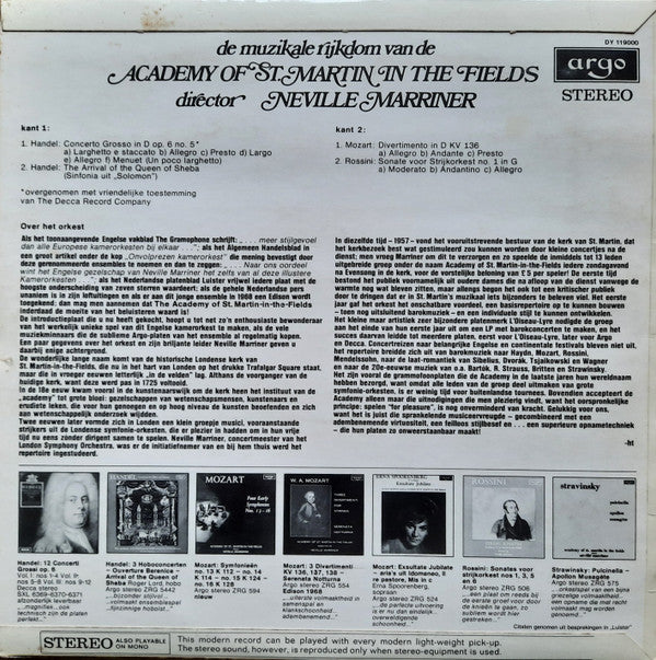 The Academy Of St. Martin-in-the-Fields Director Sir Neville Marriner : De Muzikale Rijkdom Van De Academy Of St. Martin-In-The-Fields (LP, Comp)