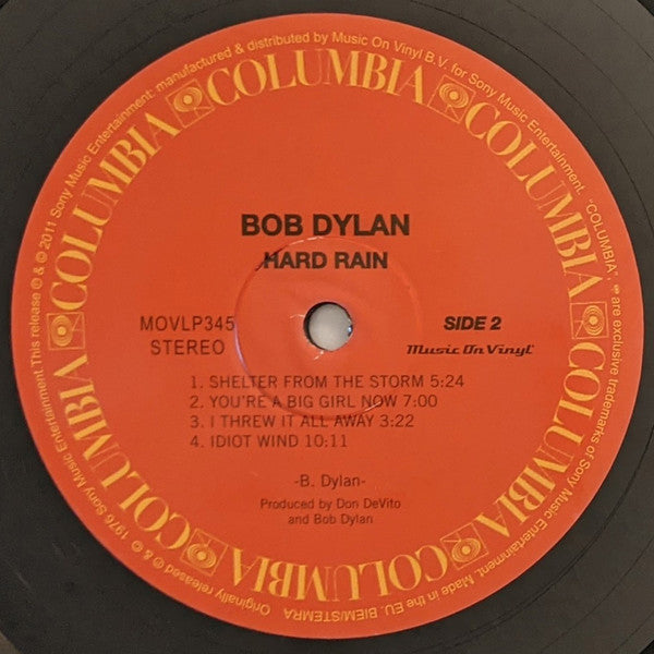 Bob Dylan : Hard Rain (LP, Album, RE, RM, 180)