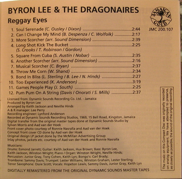 Byron Lee And The Dragonaires : Reggay Eyes (CD, Album, RE, RM)