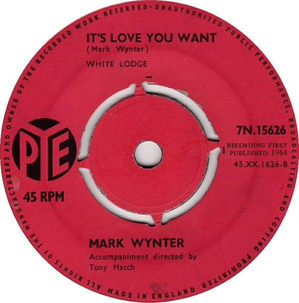 Mark Wynter : Only You (And You Alone) (7", Single)