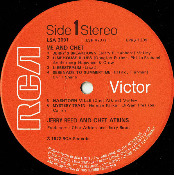 Jerry Reed And Chet Atkins : Me And Chet (LP, Album)