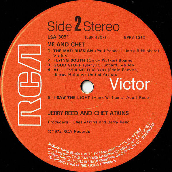 Jerry Reed And Chet Atkins : Me And Chet (LP, Album)