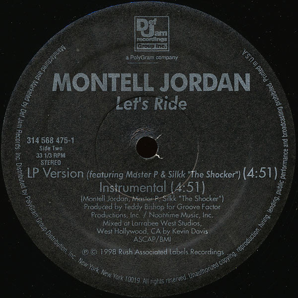 Montell Jordan : Let's Ride (12", Single)