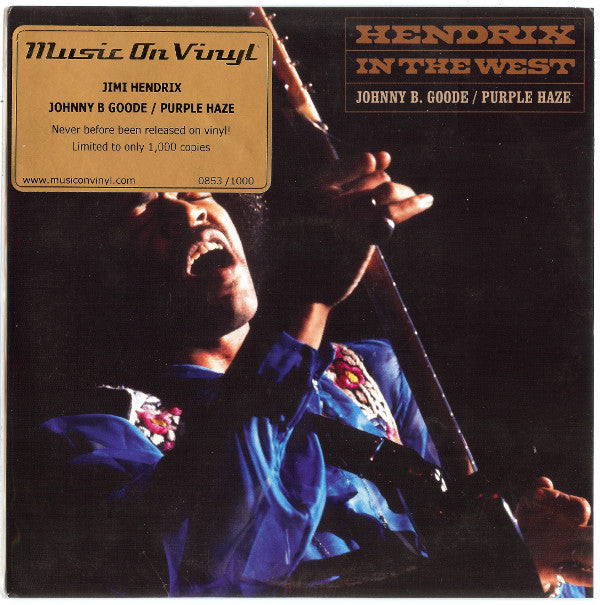 Jimi Hendrix : Hendrix In The West - Johnny B. Goode / Purple Haze (7", Single, Ltd, Num)