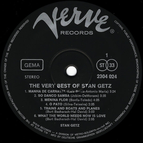 Stan Getz : The Very Best Of Stan Getz (LP, Comp)
