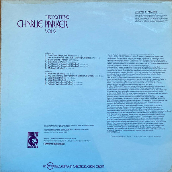 Charlie Parker : The Definitive Charlie Parker Vol. 2 (LP, Comp)