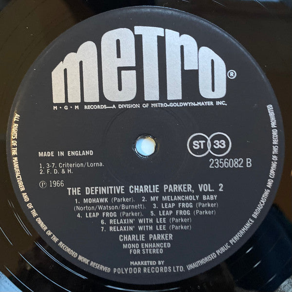 Charlie Parker : The Definitive Charlie Parker Vol. 2 (LP, Comp)