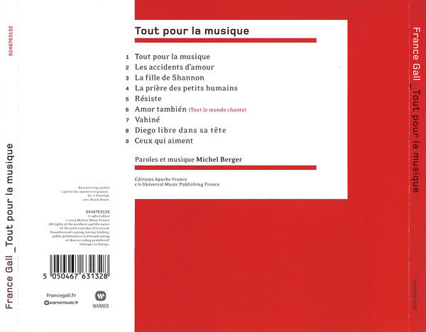 France Gall : Tout Pour La Musique (CD, Album, RE, RM)