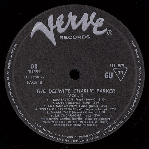 Charlie Parker : The Definite Charlie Parker, Vol. 5 (LP, Comp)
