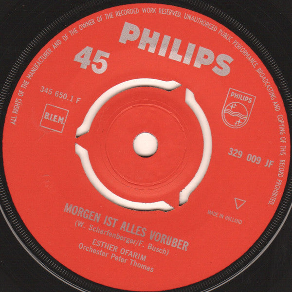 Esther Ofarim : Morgen Ist Alles Vorüber / Bonjour, L'Amour (7", Single)