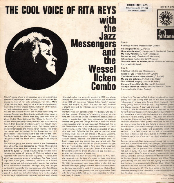 Rita Reys with Art Blakey & The Jazz Messengers and The Wessel Ilcken Combo : The Cool Voice Of Rita Reys (LP, Mono, RE)