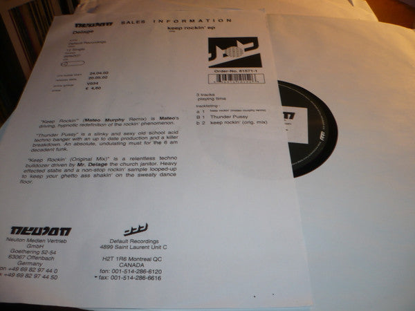 Delage : Keep Rockin' (12", Promo)
