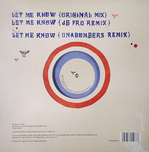 Calvin Harris Feat. Ayah* : Let Me Know (12")