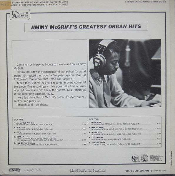 Jimmy McGriff : Jimmy McGriff's Greatest Organ Hits (LP, Comp)